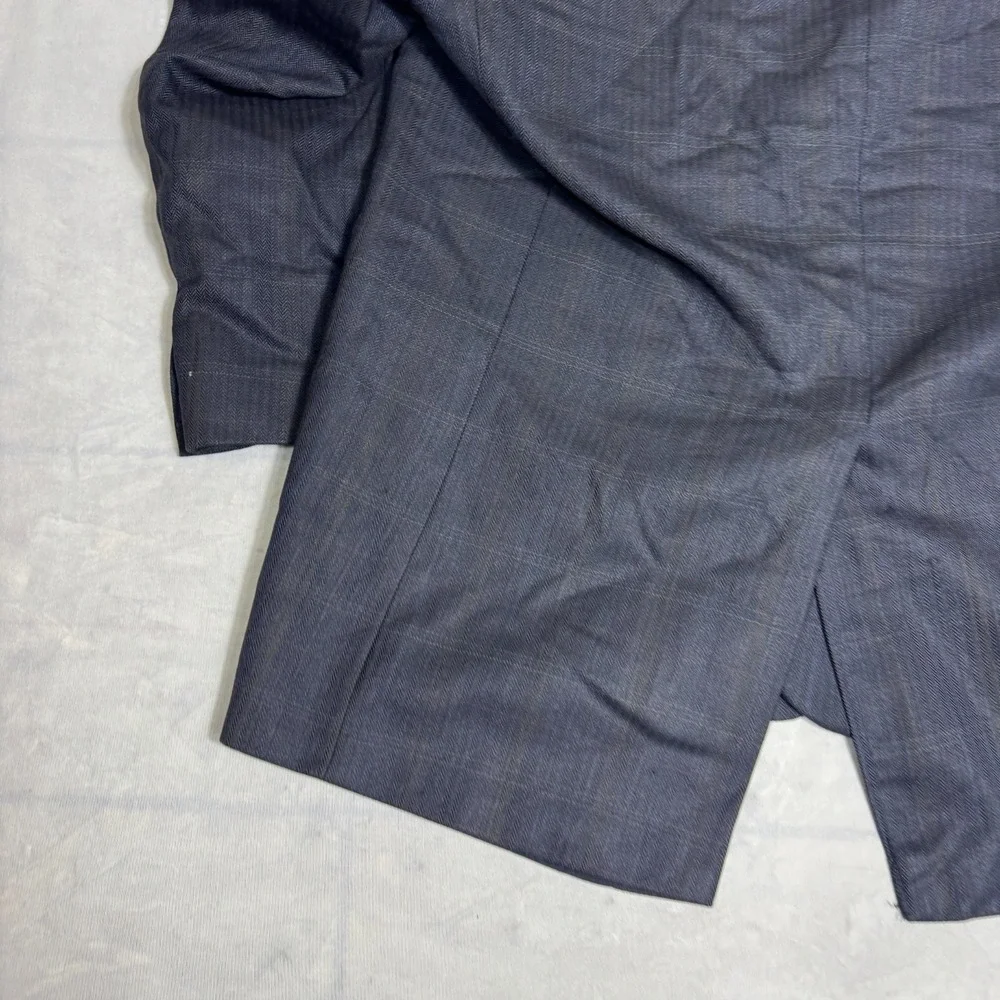 Lauren Ralph Lauren Mens Sport Coat Blazer Blue Plaid Wool Lined‎ Two Button 44R